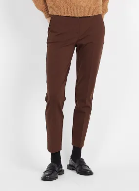 BELLO - Pantalón de pinzas corte recto en marron