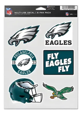 Calcomanía Set Multiuso 6pk Eagles Wc