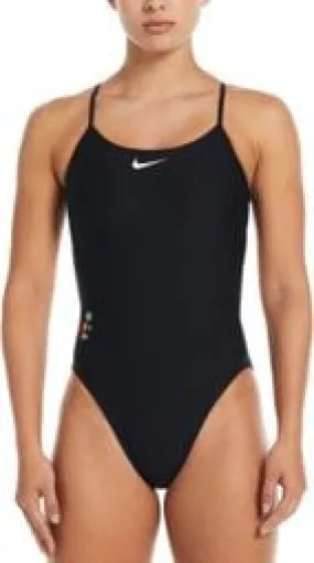 Nike Swim Traje de baño de 1 pieza Nike Swim Hydrastrong Chrm Mlti Gfx Mujer Negro