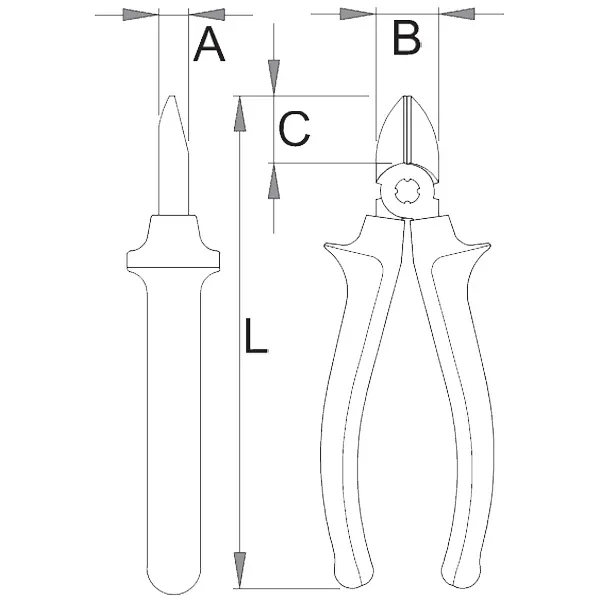 Unior - 461/1BI - Alicates con corte diagonal, 160 mm