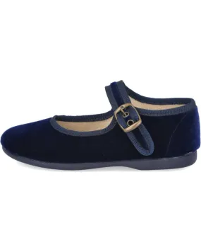 Zapatos L&R SHOES  de Niña LR SHOES 800-TIFON MERCEDITAS DE TERCIOPELO PARA NINA  AZUL
